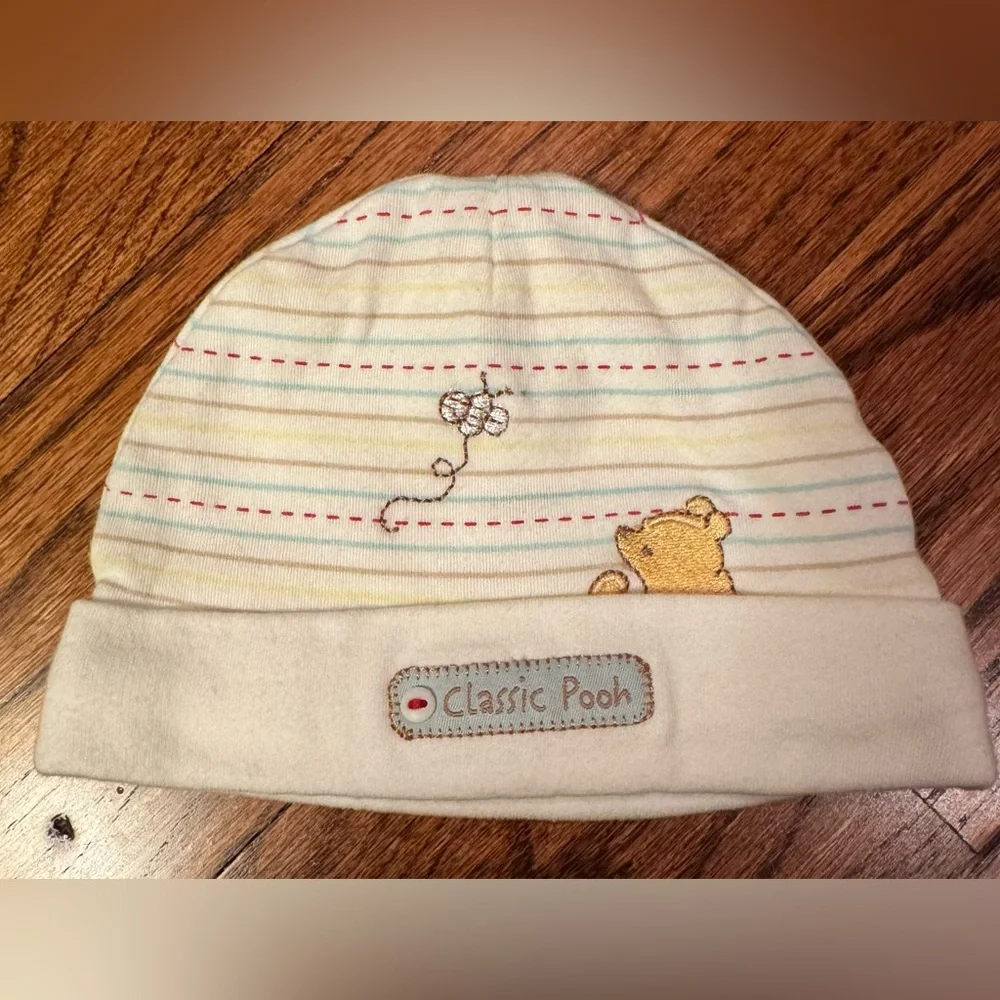 Lot of 3 Newborn Baby Hats - Winnie the Pooh / Bear themed